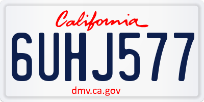 CA license plate 6UHJ577