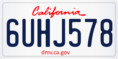CA license plate 6UHJ578