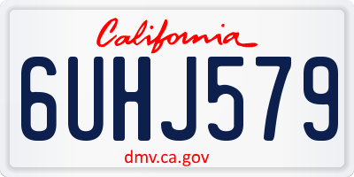 CA license plate 6UHJ579