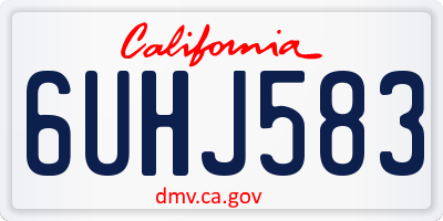 CA license plate 6UHJ583