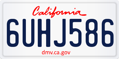 CA license plate 6UHJ586