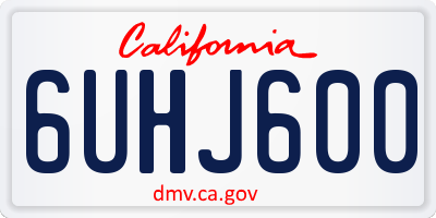CA license plate 6UHJ600