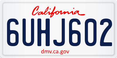 CA license plate 6UHJ602