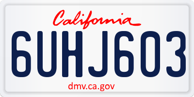 CA license plate 6UHJ603