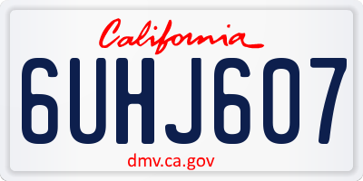CA license plate 6UHJ607