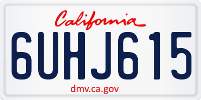 CA license plate 6UHJ615