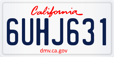 CA license plate 6UHJ631