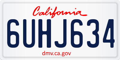 CA license plate 6UHJ634