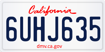 CA license plate 6UHJ635