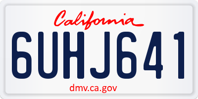 CA license plate 6UHJ641