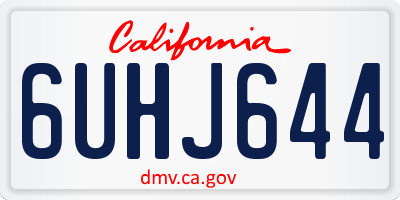 CA license plate 6UHJ644