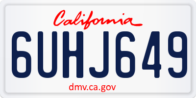 CA license plate 6UHJ649