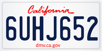 CA license plate 6UHJ652