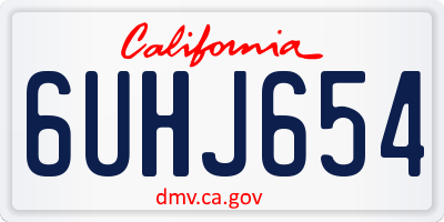 CA license plate 6UHJ654