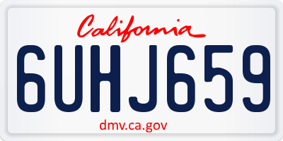 CA license plate 6UHJ659