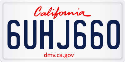 CA license plate 6UHJ660