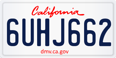 CA license plate 6UHJ662