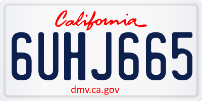 CA license plate 6UHJ665