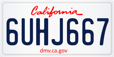 CA license plate 6UHJ667
