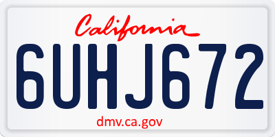 CA license plate 6UHJ672