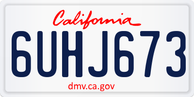 CA license plate 6UHJ673