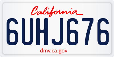 CA license plate 6UHJ676