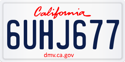 CA license plate 6UHJ677
