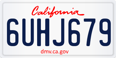 CA license plate 6UHJ679