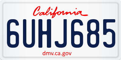 CA license plate 6UHJ685
