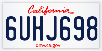 CA license plate 6UHJ698
