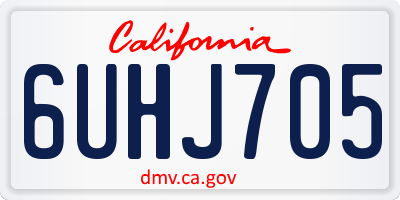 CA license plate 6UHJ705