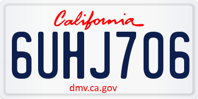 CA license plate 6UHJ706
