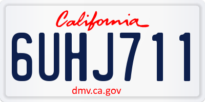 CA license plate 6UHJ711