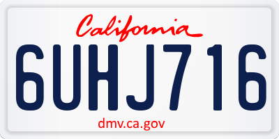 CA license plate 6UHJ716