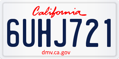 CA license plate 6UHJ721
