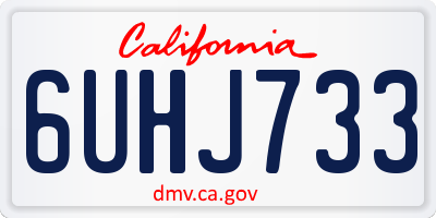 CA license plate 6UHJ733