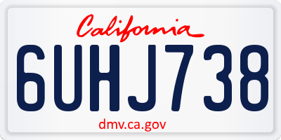 CA license plate 6UHJ738