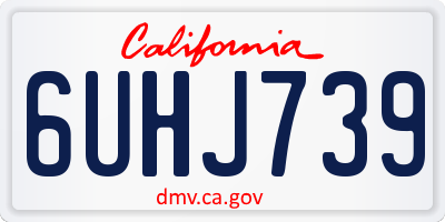 CA license plate 6UHJ739