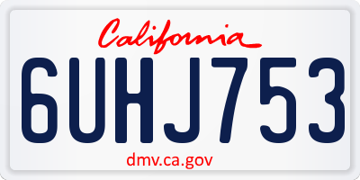 CA license plate 6UHJ753
