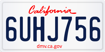 CA license plate 6UHJ756