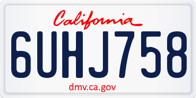 CA license plate 6UHJ758