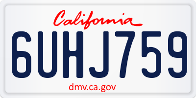 CA license plate 6UHJ759