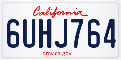 CA license plate 6UHJ764