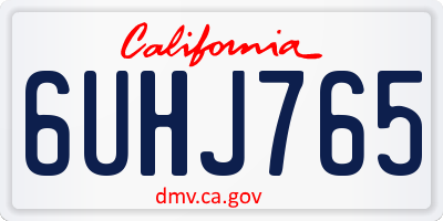 CA license plate 6UHJ765