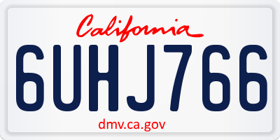 CA license plate 6UHJ766