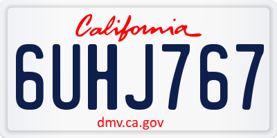 CA license plate 6UHJ767