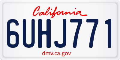 CA license plate 6UHJ771