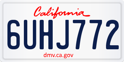 CA license plate 6UHJ772