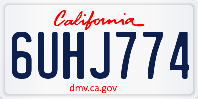 CA license plate 6UHJ774