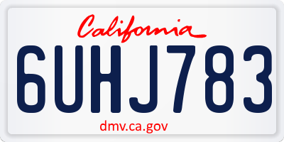CA license plate 6UHJ783